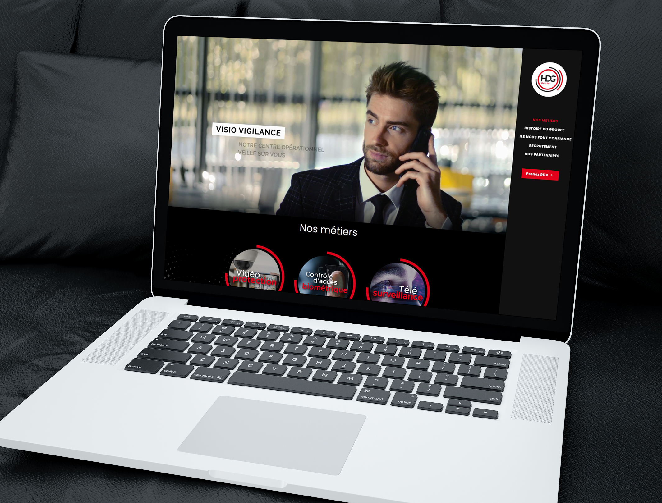 Identité visuelle, supports de communication et site internet pour une entreprise de sécurité